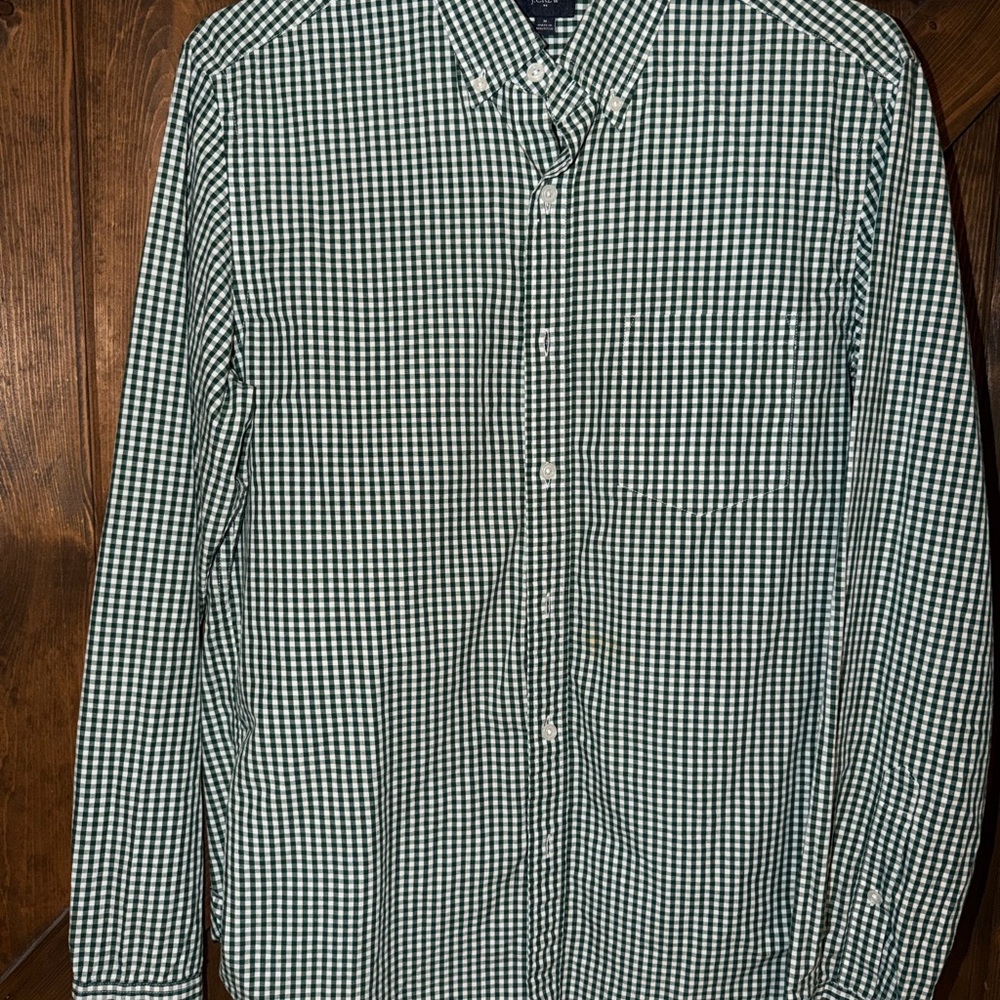 J. Crew Green Gingham Men's Shirt